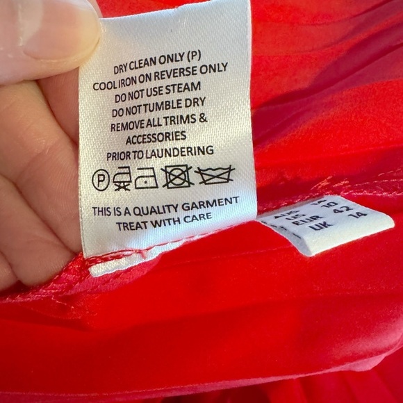 REBECCA VALLANCE Magdalena Red Puff Sleeve Open Back Cut Out Midi Dress US 10 - Picture 13 of 15